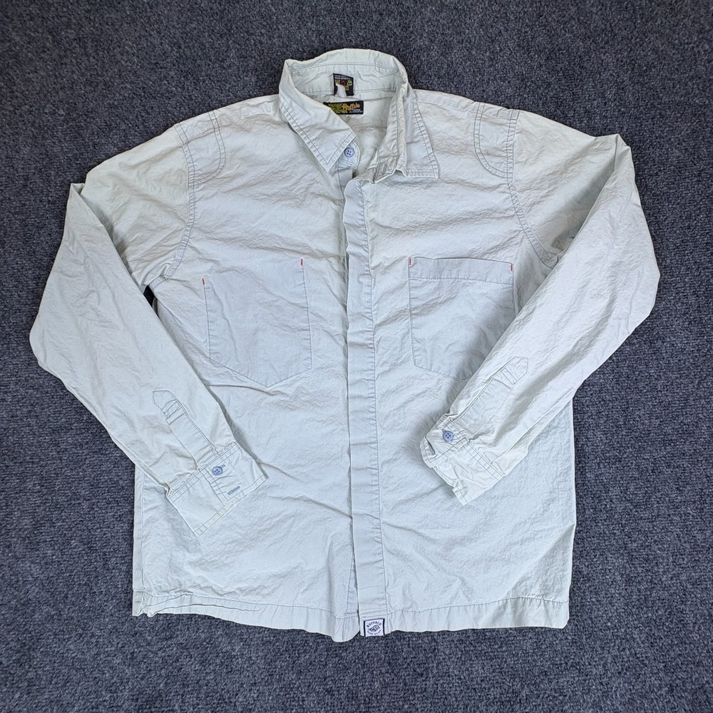 Buffalo‎ Jeans David Bitton Shirt Mens Medium Blue Cotton Utility Button Up